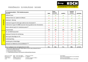 Tabelle mit den jeweiligen Wartungsverträgen
